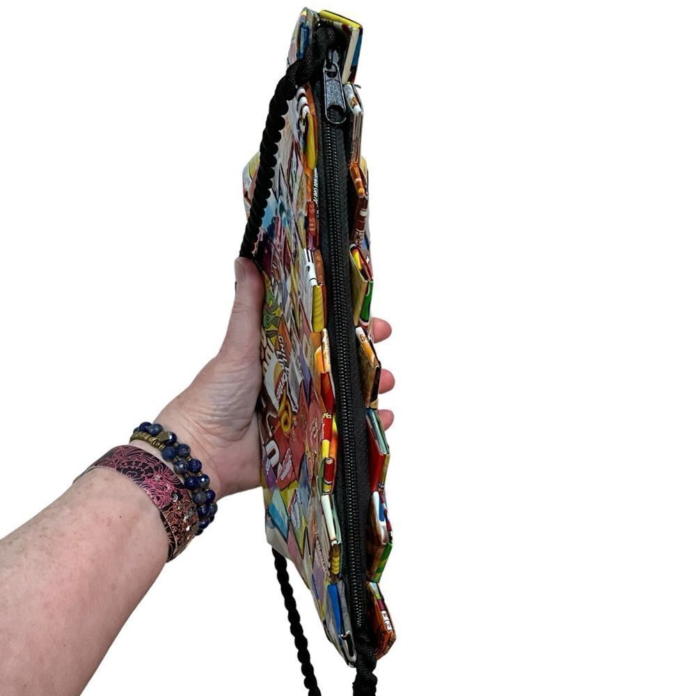 Handmade in Mexico Junk Food Woven Wrappers Bag Purse - Medium Zip Top - Picture 8 of 11